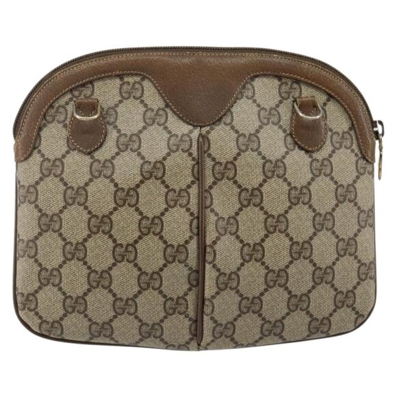 GUCCI GG Supreme Web Sherry Line Shoulder Bag PVC Beige - Picture 3 of 16